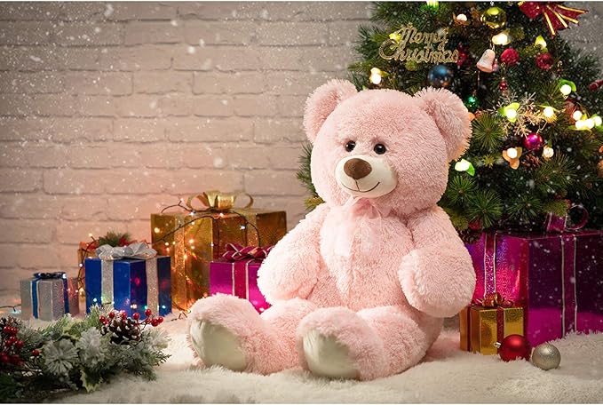 HollyHOME Big Teddy Bear Large Teddy Bear Stuffed Animal Birthday Valentines Day Plush for Kids and Girlfriend 36 inch Pink