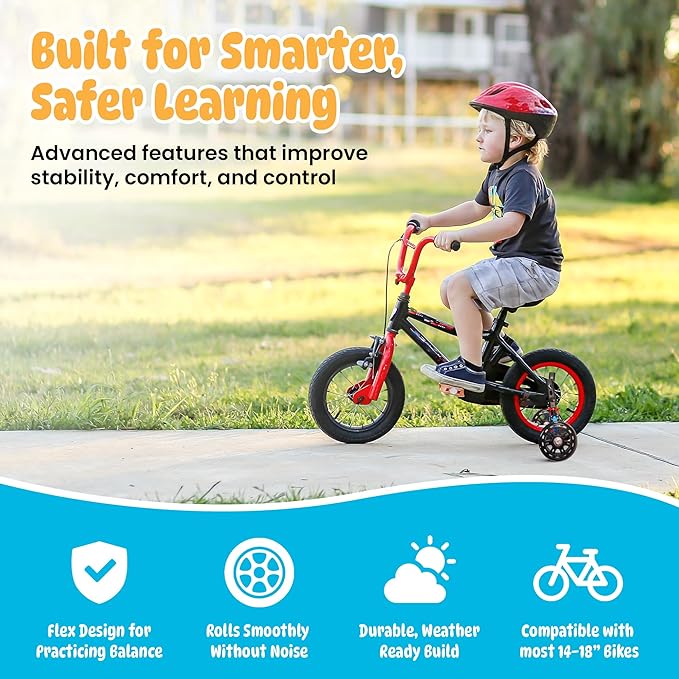 2.0 - Training wheels for 14 16 18" kids bikes. Training wheels that teach balance.