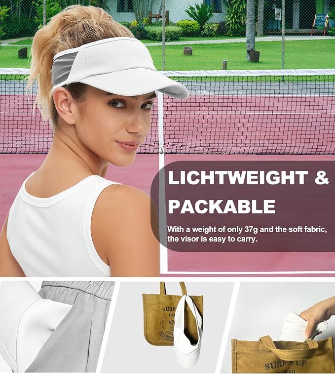 Sun Visor Hats Lightweight Stretchy for Running Tennis Golf | Portable,Mesh breathable,Quick-dry,Cooling Visor Hat,Stretch Fit,For Outdoor Sport Pickleball,Beach Volleyball