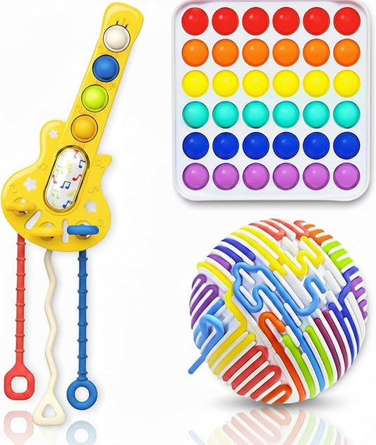 Fidget Sensory Toys for Kids with Autism Anxiety Stress - Quiet Fidgets for Classroom Preschool & Toddlers - Pop Squishy Calming Toys, Airplane Travel Must Haves, Holiday Birthday Gift Essentials EDC
