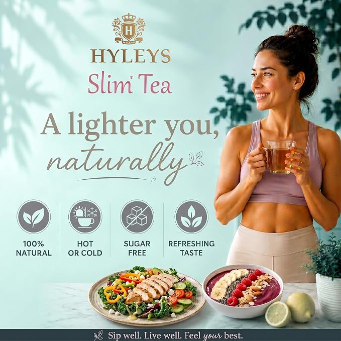 Hyleys Slim Tea Weight Loss Herbal Supplement with Acai Berry - Cleanse and Detox - 50 Tea Bags (1 Pack)