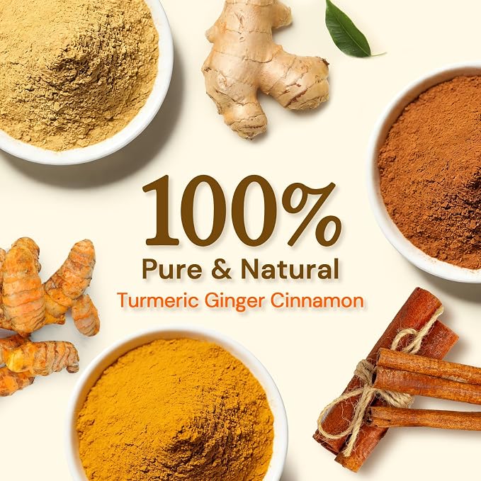 Turmeric Ginger Cinnamon Tea Bags, Turmeric Ginger Herbal Tea, No Sugar, No Caffeine, 80 Teabags
