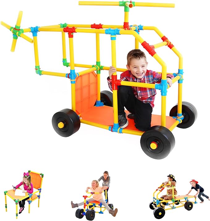 Tubelox Deluxe Building Toy Set | 220 Piece STEM Toy for Kids - Build Anything - Creative Construction Blocks - Durable Material | Fun, Creative, and Educational Play