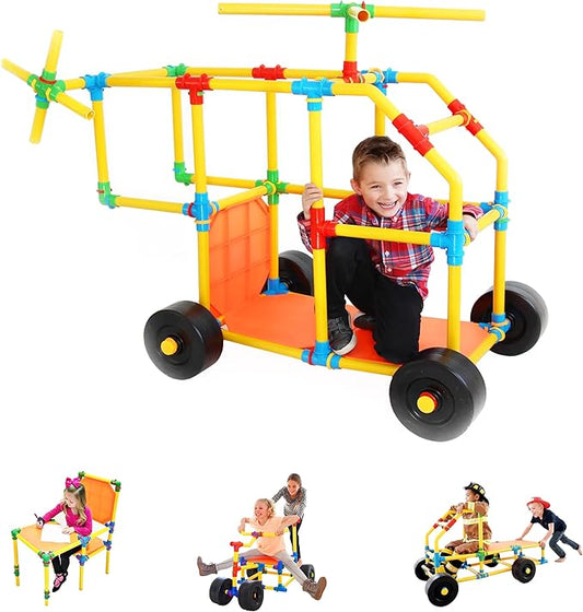 Tubelox Deluxe Building Toy Set | 220 Piece STEM Toy for Kids - Build Anything - Creative Construction Blocks - Durable Material | Fun, Creative, and Educational Play
