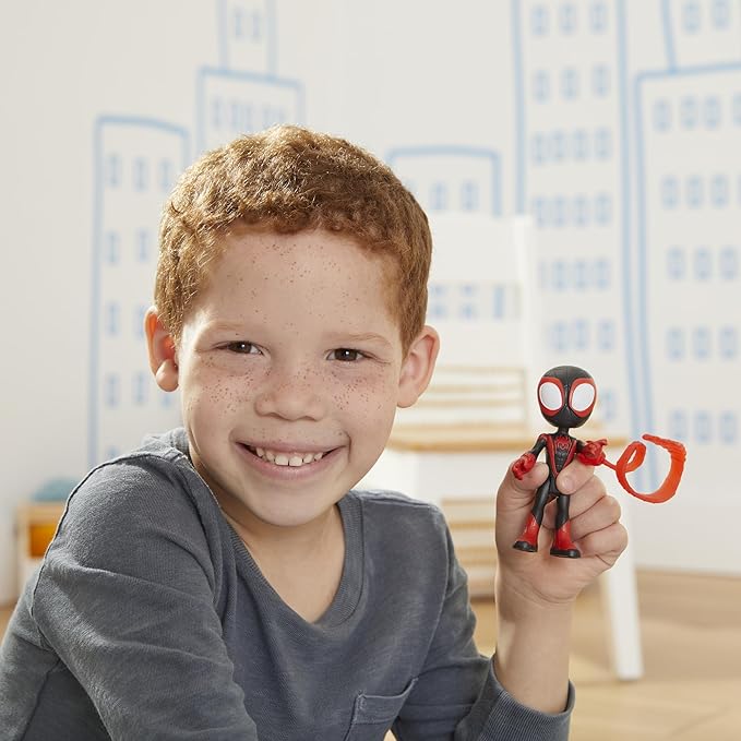 Spidey and his Amazing Friends 3-Pack, 4-Inch Scale Marvel Action Figures, Includes 3 Figures and 3 Accessories, Spider-Man, Ghost-Spider & Miles Morales (Amazon Exclusive)