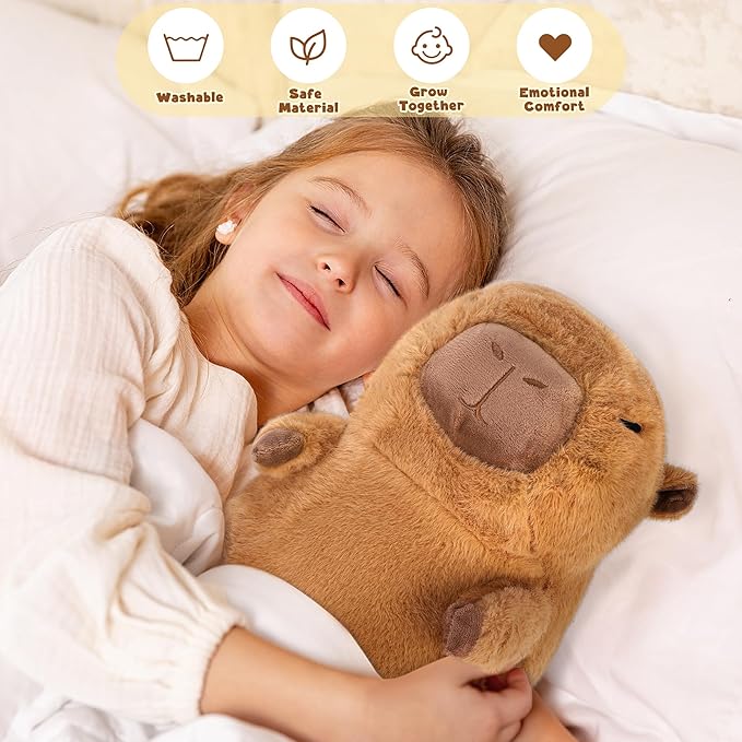 Elcoho 12 Inch Cute Capybara Plush Soft Capybara Stuffed Animal Plush Toy Kawaii Pillow Doll Hugging Gifts for Girls Boys Adults Birthdays Holidays Favors, Home Decorations