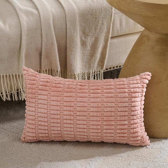 Fancy Homi 4 Packs Decorative Throw Pillow Covers for Living Room Couch Bed, Modern Farmhouse Boho Home Décor Accent Cushion Case, 24" x 16", Pink Series