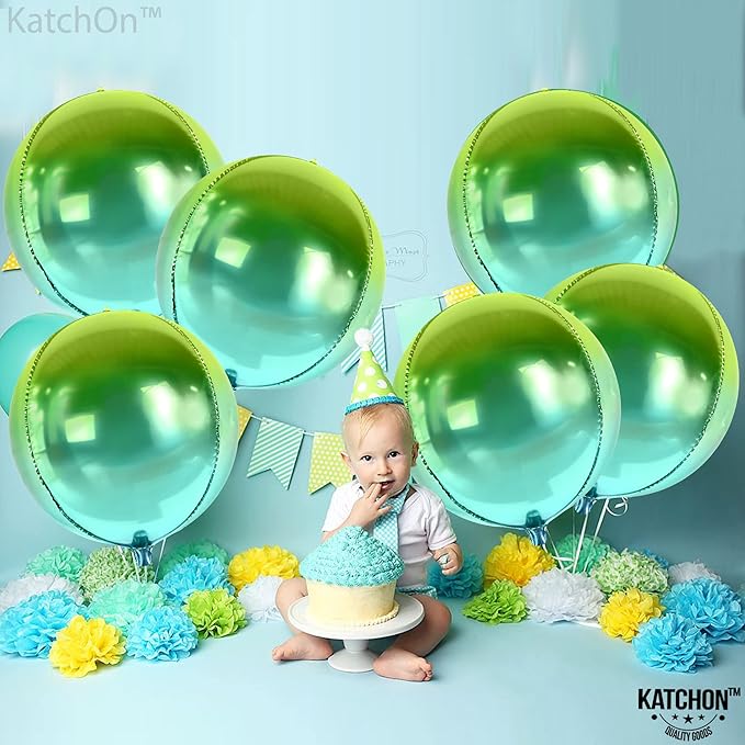 KatchOn, Gradient Green Balloons - 22 Inch, Pack of 6 | XtraLarge Green Foil Balloons for Green Birthday Decorations, Tropical Party Decorations, Eid Decor, Graduation Decorations 2026