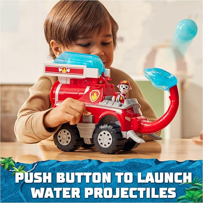 Paw Patrol Jungle Pups, Marshall Elephant Firetruck with Projectile Launcher, Toy Truck with Action Figure, Kids Toys for Boys & Girls Ages 3 and Up
