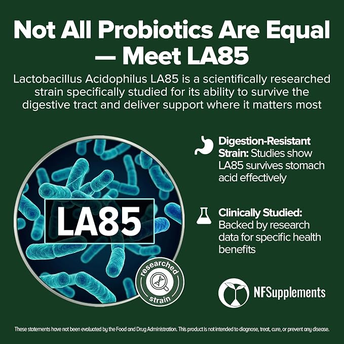 Lactobacillus Acidophilus Probiotic 240 Tablets (4 Month Supply) – Researched Strain LA85 – 3 Billion CFU – Digestive Health & Microbiome Support – GMP Certified (240, Lactobacillus Acidophilus)