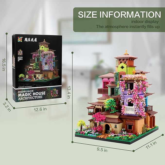 Architecture Cherry Blossom Villa Tree House Micro Building Blocks Set for Girls 14+ 7080PCS, Flower House Creative Collectible Models Giftt for Teens and Adults