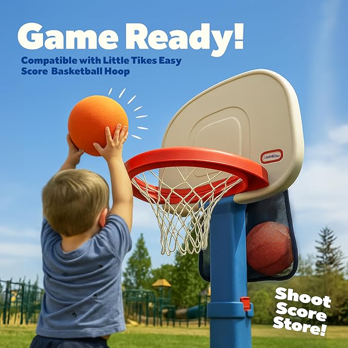 4-Pack 6" Replacement Balls for Little Tikes Basketball Hoop with Mesh Storage Bag, Soft Inflatable Mini Toy Balls for Kids, Lightweight Soft Small Multi-Color Set (Includes Air Pump)
