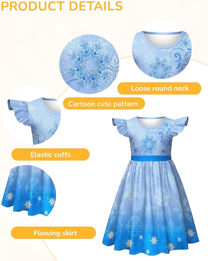 LQSZ Doll and Girl Matching Princess Dress Outfits for Girls and 18" Matching Doll and Girl Clothes