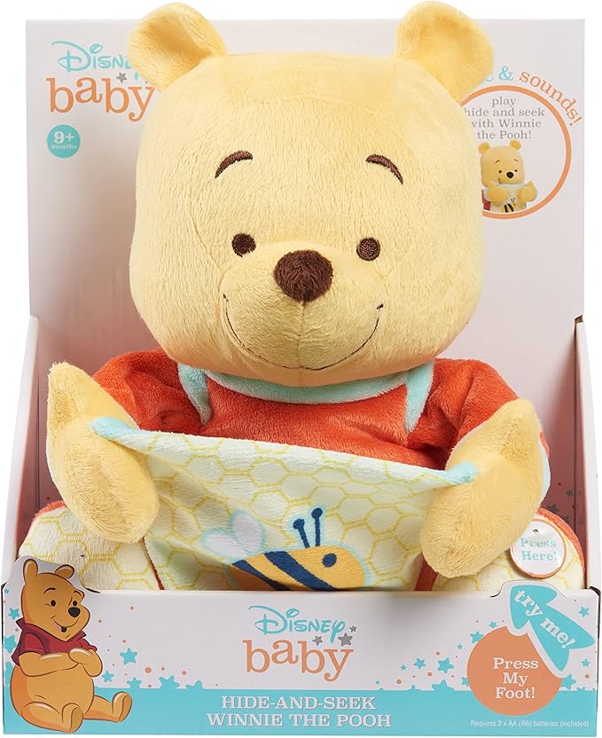Disney Baby Hide-and-Seek Winnie The Pooh Interactive Plush, Kids Toys for Ages 09 Month by Just Play