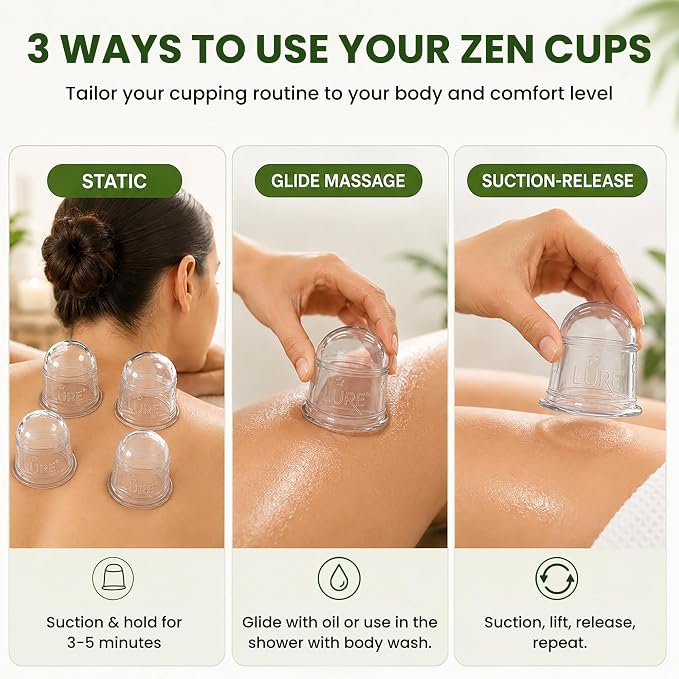 Silicone Cupping Therapy Set Beginner Massage Cupping Cups for Cupping Therapy Cup Kit for Massage, Myofascial Release, Cellulite Reduction