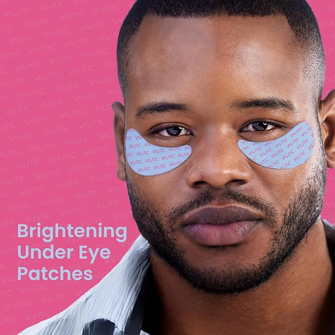 VALITIC Kojic Acid Under Eye Masks - Brightening Under Eye Patches Travel Essentials for Women and Men - Fades Dark Circles and Reduces Puffy Eyes - with Niacinamide, Collagen and Caffeine - 12 Pack