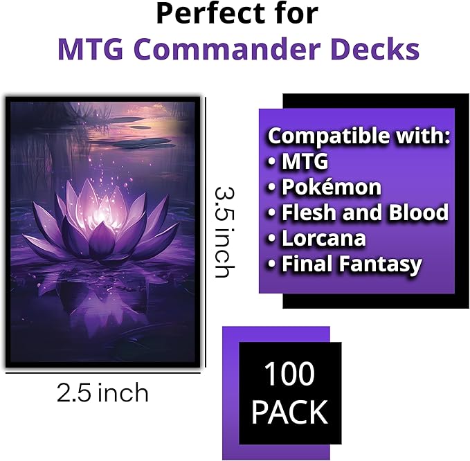Card Sleeves – Perfect Fit for TCG, MTG, Giada Font of Hope & Angel Commander Decks - Premium Standard Card Sleeves for Magic The Gathering (Forbidden Lotus)