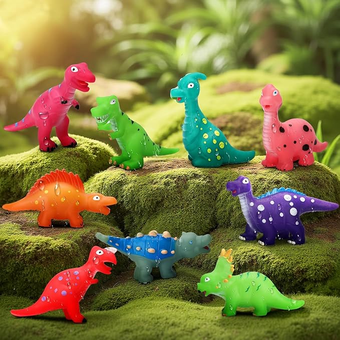 Color Changing Dinosaur Bath Toys: Mold Free No Hole Bathtub Toys for Toddlers 1-3 2-4 - Fun Kids Dinosaur Toys for Boys Girls Ages 3-5