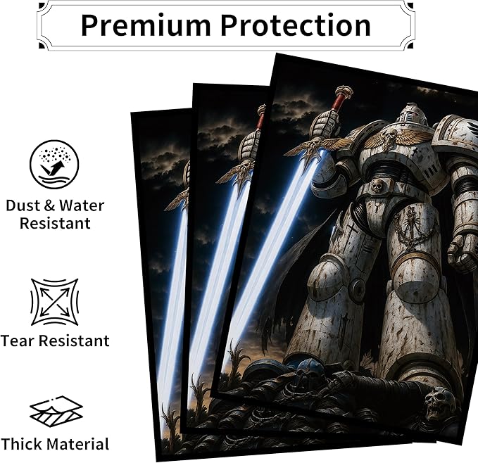 MTG Card Sleeves, Ultra Clear Front & Matte Finish Back, 100 Count Standard Size Matte Art Sleeve for Magic The Gathering (Doomsday Mecha)