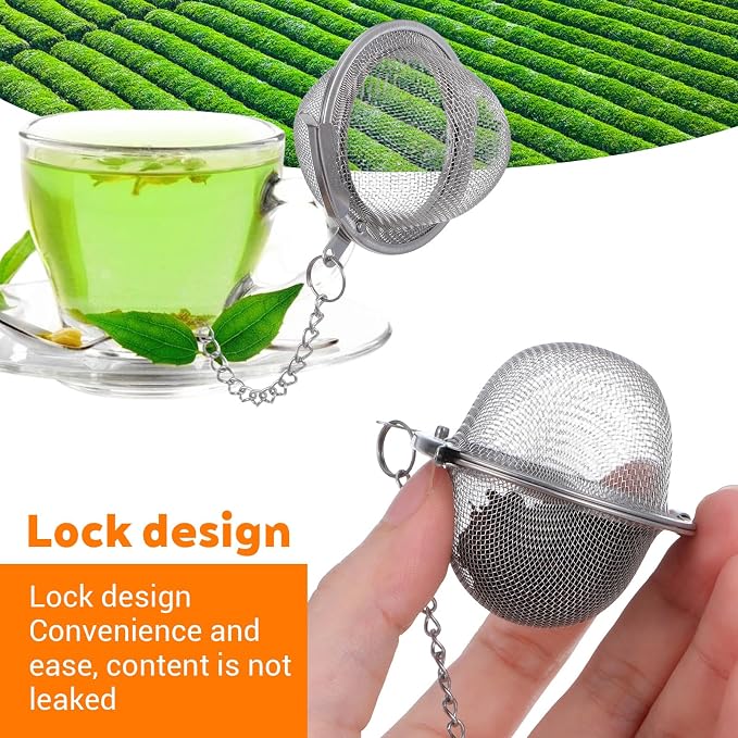 20Pcs Stainless Steel Mesh Tea Ball, 2 inches Tea Strainers, Loose Leaf Teas Infuser, Strainer Filters for Leaf Teas, Flavoring Herbal Spices, Seasonings