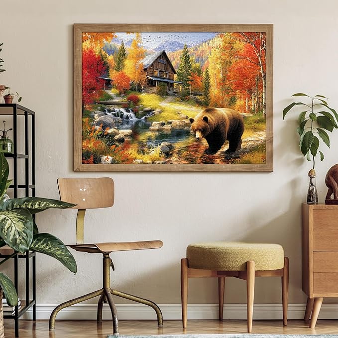 Bear Mountain Nature Puzzles for Adults 1000 Pieces, Impossible Hard Difficult Challenging Jigsaw Puzzle 1000 Pieces, Christmas Birthday Gifts Home Decor for Adults/Friends/Family
