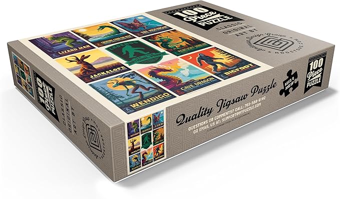 MyPuzzle Legends of The National Parks: Multi-Image Print - Edition 1, Vintage Poster - Premium 100 Piece Jigsaw Puzzle for Adults