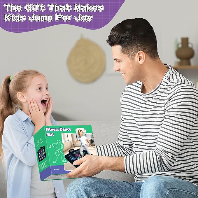 Upgraded Dance Mat Toys for Kids 3-12 Years, Electronic Dance Pad with Light-Up 9-LED Buttons, 3 Game Modes, Adjustable 7-Level Volume, Toys for Girls and Boys