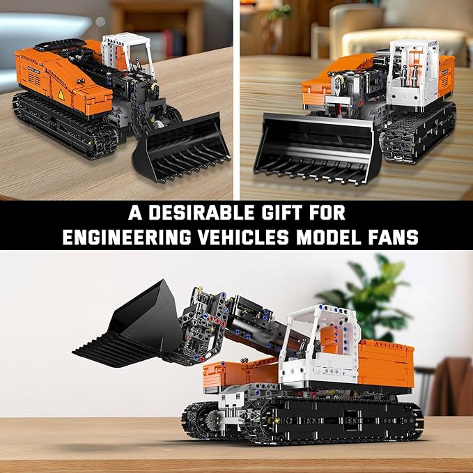 Mould King 17054 Pneumatic Front Loader Building Sets, MOC Gopher Loader Engineering Vehicle Model with APP/Remote Control, Gift for Age 14+/Adult Collections Enthusiasts (1423+ Pieces)