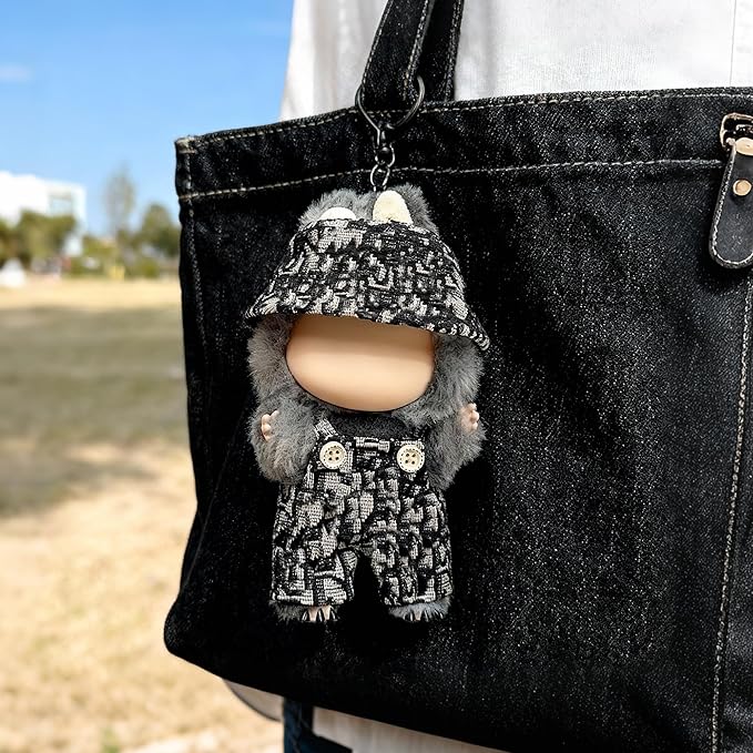 Clothes Fit for 17CM Doll, Fashion Doll Clothes Outfit Set Cute Theme Designer Toys Dress Accessories for Collector Fans Display (DD Black Denim)