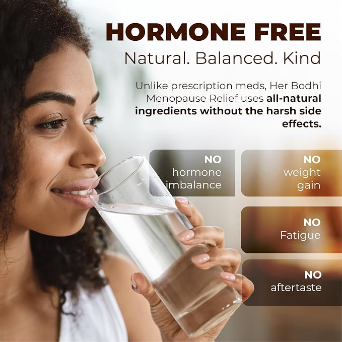 Her Bodhi Meno Menopause Supplement for Women, Hormonal Balance, Estrogen Soy Isoflavones with KSM-66 Ashwagandha & Black Cohosh, Hot Flash & Night Sweat Relief, Hormone-Free Vegan, 60 Capsules