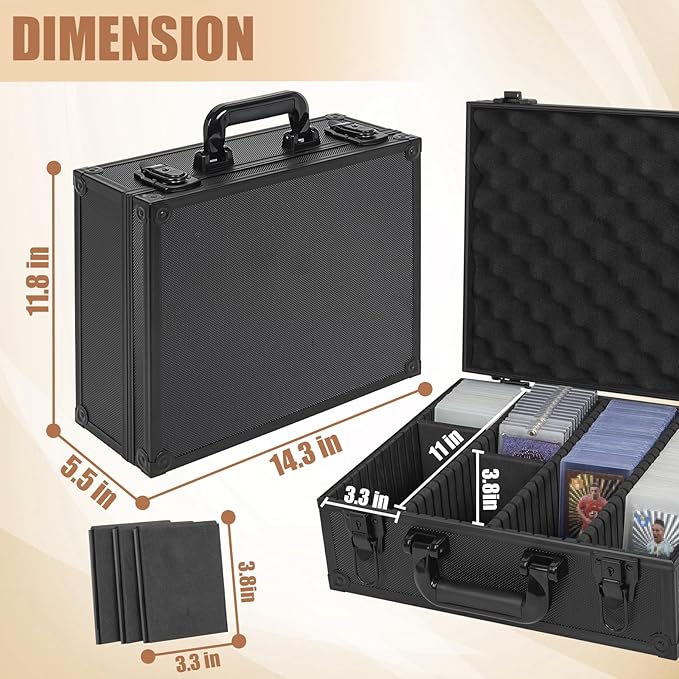 Toploaders Storage Box for 3" x 4" 35pt Rigid Card, Top Loader Storage with 7 Partition Holds 600+ Toploaders, Magnetic Card Holders