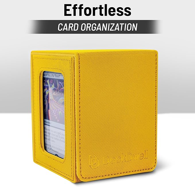 Commander deck box with window Fits 100 Double Sleeved Cards, One‑Piece Design, 4 N52 Magnets, PU Leather & Microfiber Lining,deck box mtg with 2 Dividers
