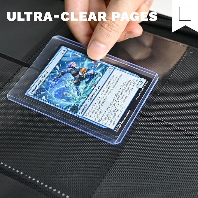 Top Loader Binder 9 Pocket,Holds 324 Top Loaders,Toploaders Binder 9 Pocket for 3" x 4"Rigid Cards,Double Sided Card Binder Abulm in 3"x4"Toploaders for Trading Cards