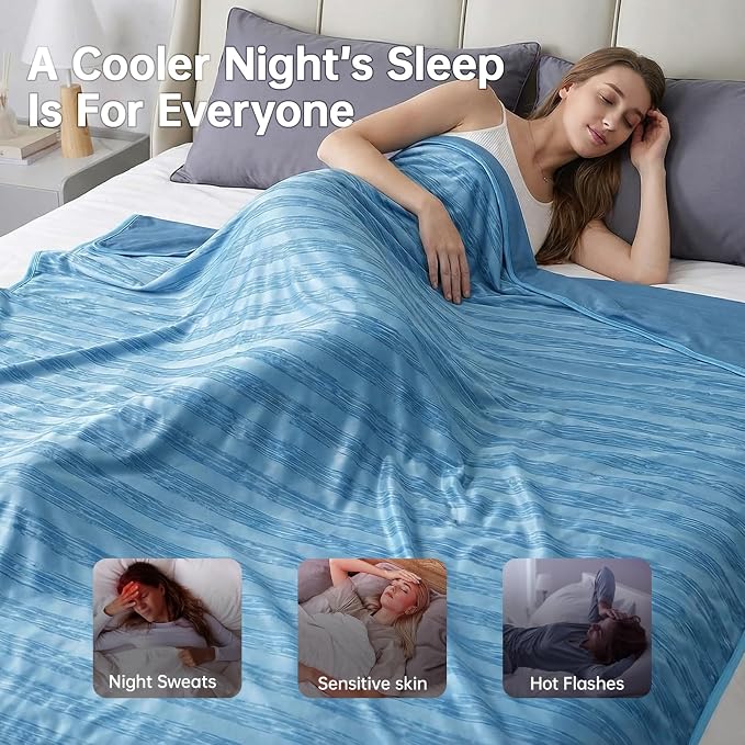 Guohaoi Cooling Blanket for Hot Sleepers and Night Sweats 50"x70" Twin Size | Arc-Chill Q-Max >0.5 Cool Fiber,100% Oeko-Tex Certified Lightweight Summer Blanket for Travel/Outdoor Ultra Cold Breathable