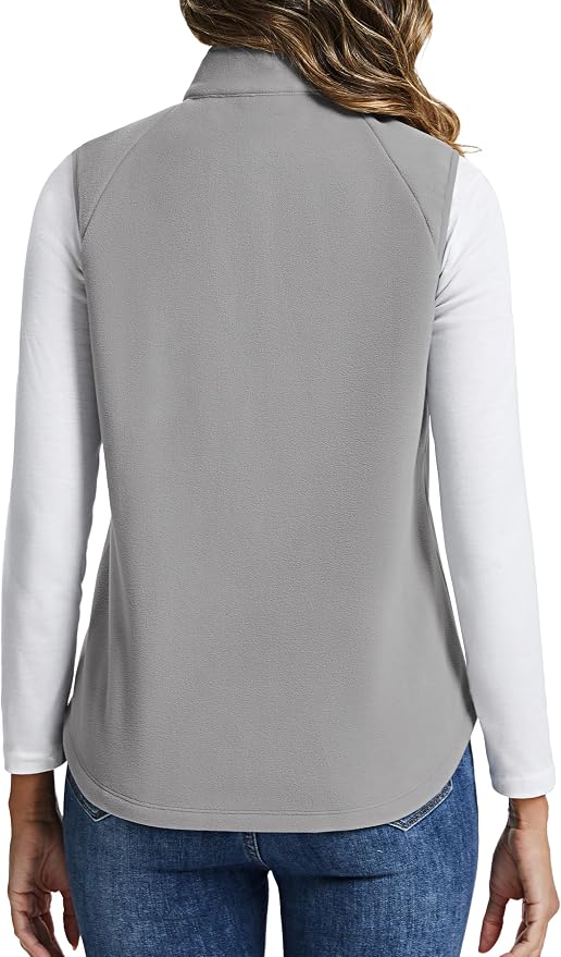 TACVASEN Women Polar Fleece Zip Up Vest with Pockets Lightweight Outerwear | Warm Thermal Sleeveless Jacket Suitable for Hiking Camping Travelling in Cool Autumn and Winter Weather