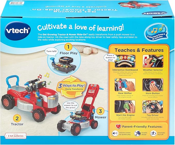 VTech Get Growing Tractor and Mower Ride-On