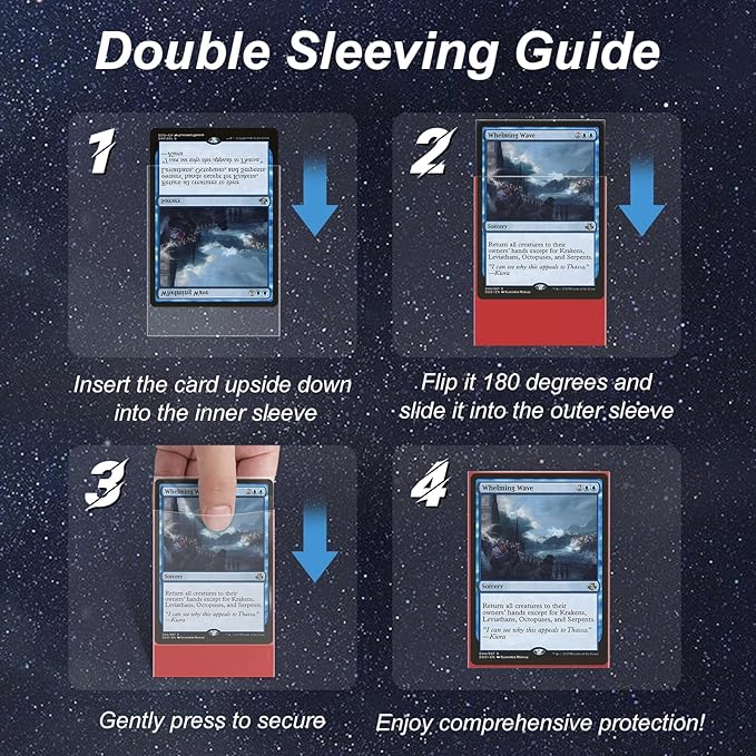 400 Pack Card Sleeves, 200 Matte Red Trading Card Sleeve and 200 Inner Sleeves Ideal for Double-Sleeving, Fit for MTG, TCG and Game Cards