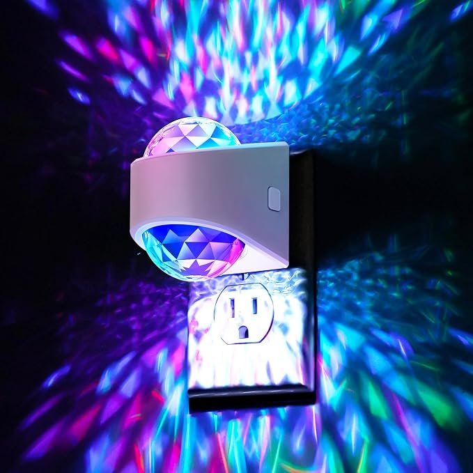 Night Lights Plug into Wall, Projector Night Light for Bedroom | Night Light Projector for Kids, 9-Color RGB Galaxy Nightlight with Dusk to Dawn for Bathroom, Home Gaming Room Decor Gifts