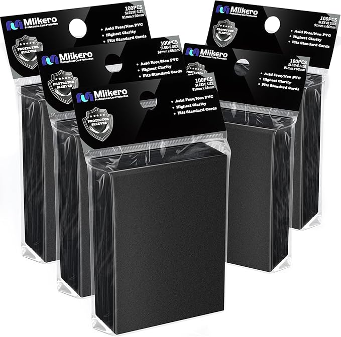 500 Counts Black Card Sleeves, Matte Card Sleeve Deck Card Protectors, Trading Card Sleeves Fit for MTG, TCG and Sports Cards