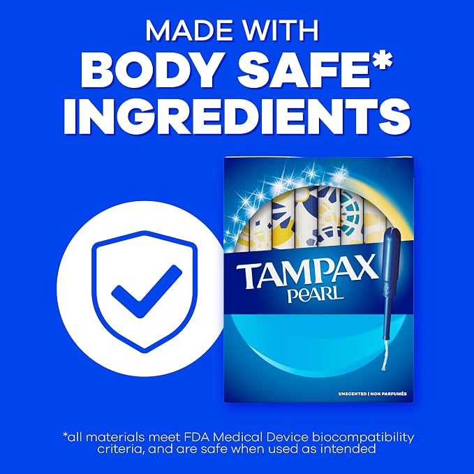 Tampax Pearl Tampons for Women Multipack, with LeakGuard Braid, Super/Super Plus/Ultra Absorbency, Unscented, 102 Count (3 Packs of 34)