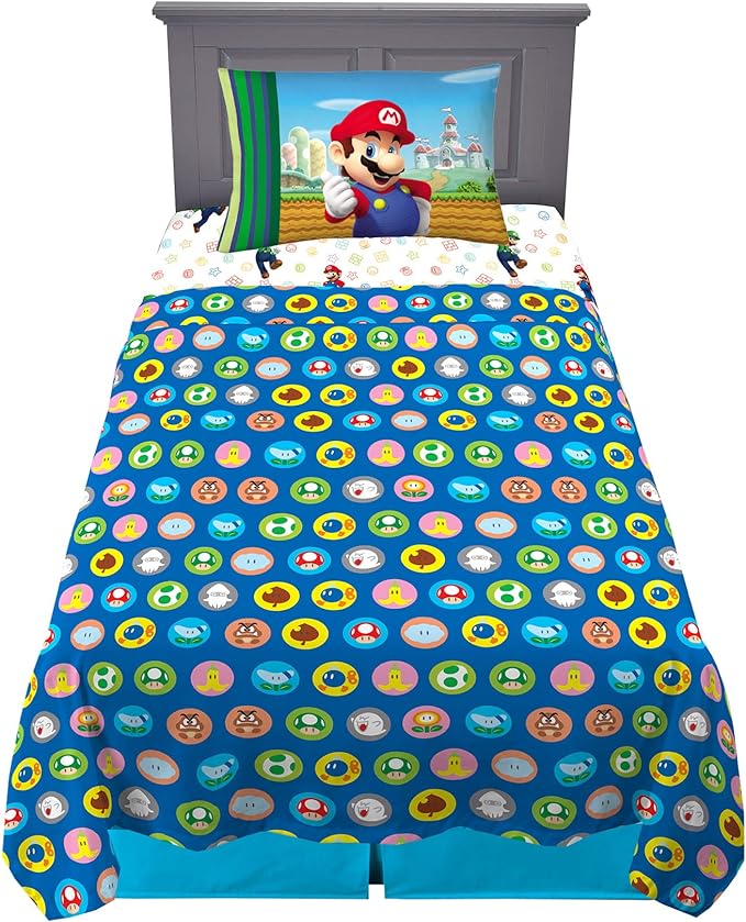Franco Kids Bedding Super Soft Microfiber Sheet Set, Twin, Mario