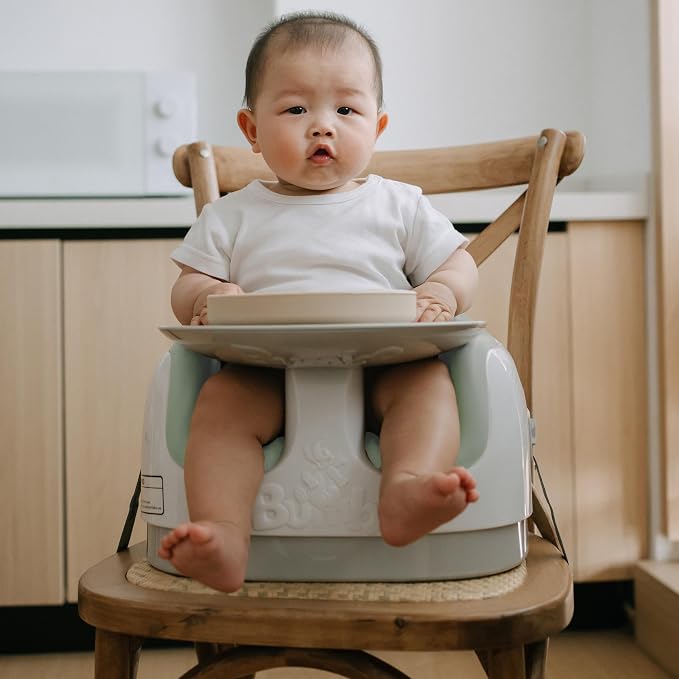 Bumbo 3-in-1 Multi-Seat for 6 to 36 Months, Travel Baby and Infant Feeding & Play Floor Seat, Agave - All-in-One Portable Booster with Dining Tray & Toddler Kitchen High Chair