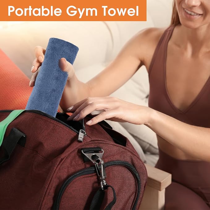 Hoiny 3 Pack Microfiber Gym Towels, Super Soft, Quick Drying, 14.2" x 30" | Absorbent Towel for Fitness, Yoga, Swimming, Sports, Workout, Skin-Friendly for Women Men