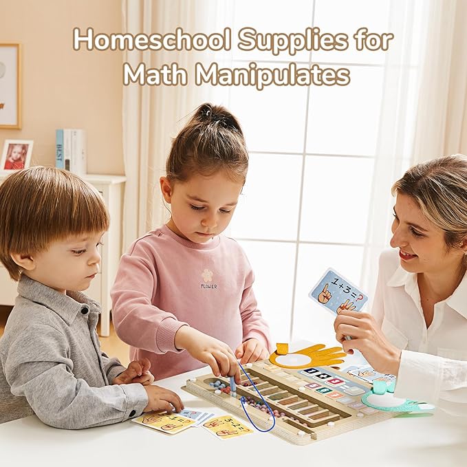 TOP BRIGHT Finger Math Addition & Subtraction Toys for Kids, Montessori Magnetic Beads Sorting Matching Learning Game for Ages 3 4 5+ Year, Educational Toys Gift for Preschoolers