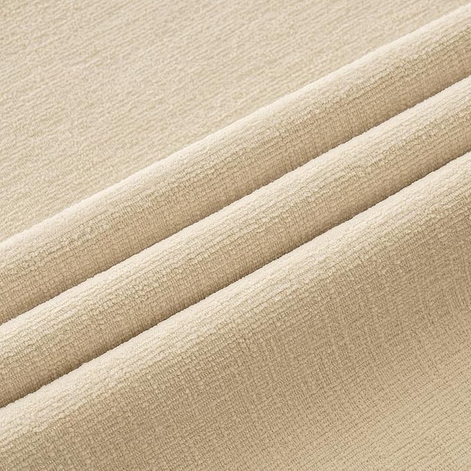 MIULEE Beige Chenille Couch Euro Throw Pillow Covers, 22x22 | Set of 2, Soft Neutral Modern Farmhouse Home Decor, Decorative Pillowcases for Sofa Living Room Bed