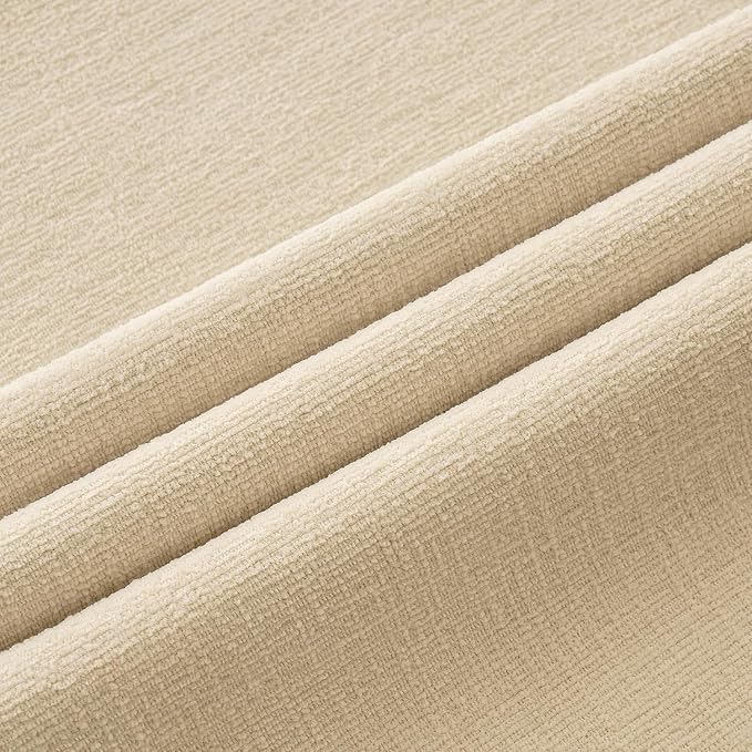 MIULEE Beige Chenille Couch Throw Pillow Covers, 18x18 | Set of 2, Soft Neutral Modern Farmhouse Home Decor, Decorative Pillowcases for Sofa Living Room Bed