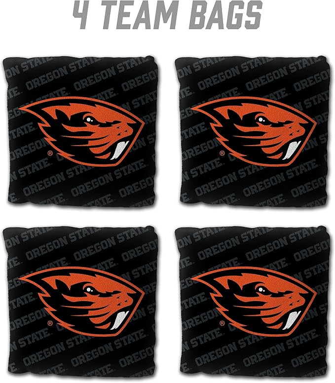 YouTheFan Officially-Licensed NCAA Set of 4 Cornhole Bags - All Weather Regulation 6” x 6” Size - 16oz Weight - Designed in USA
