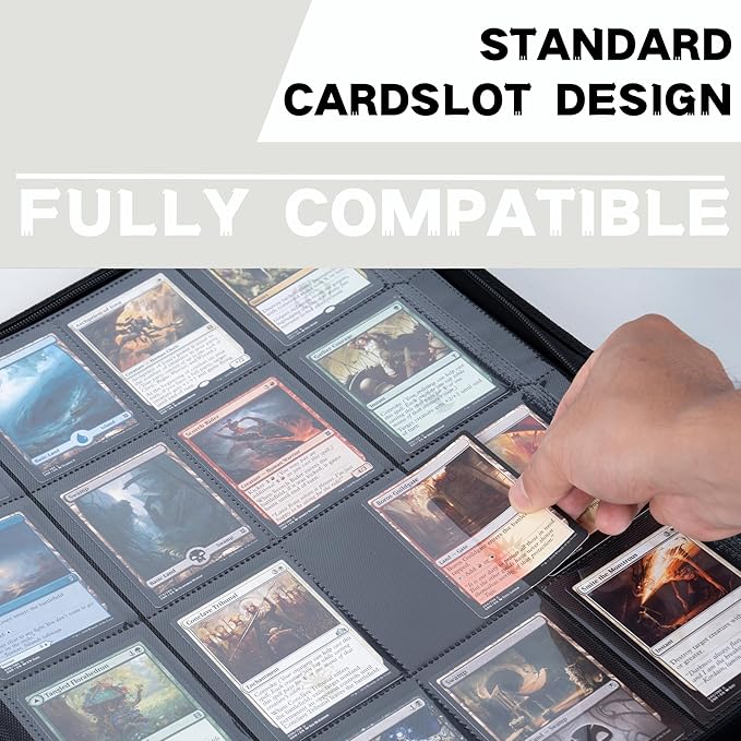 1000+ Pockets Trading Card Binder, 16-Pocket Card Ablum Compatible with MTG,Sports Cards & Other Standard Size Trading Cards (White)