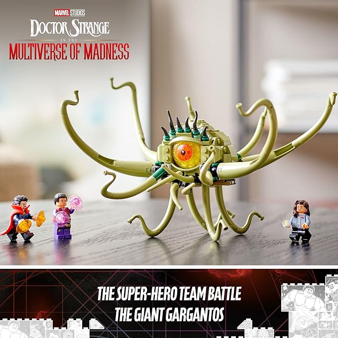 LEGO Marvel Gargantos Showdown 76205 Monster Building Kit with Doctor Strange, Wong and America Chavez for Ages 8+ (264 Pieces)