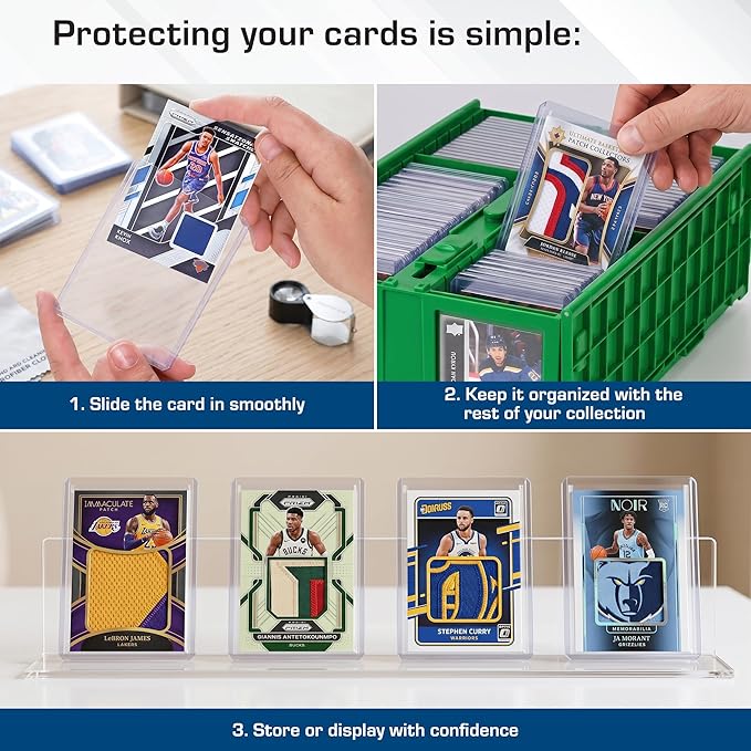 BCW 108 PT. Thick Card Topload Holder - Pack of 1 | Durable Rigid PVC Toploader | Toploaders for Memorabilia, Jersey, Patch, and Relic Cards